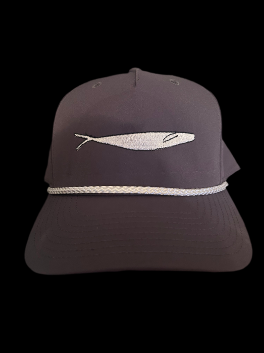 Richardson 258 - Charcoal Grey -White Minnow/ Black Outline